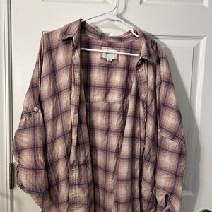 American Eagle Madewell Plaid Button-Up Shirt